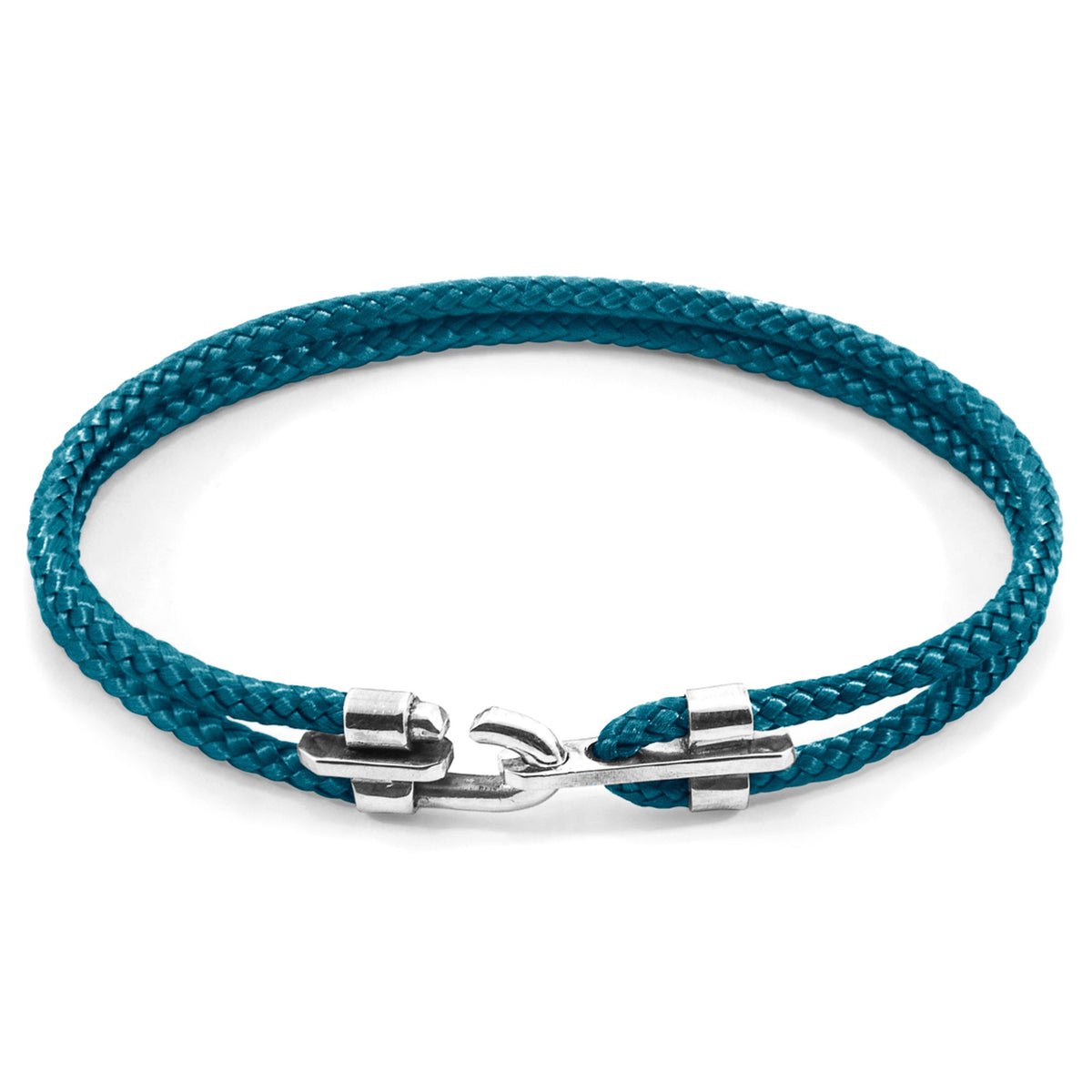 Canterbury Silver and Rope Bracelet - Ocean Blue