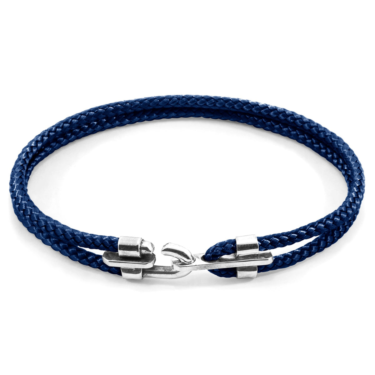 Canterbury Silver and Rope Bracelet - Navy Blue