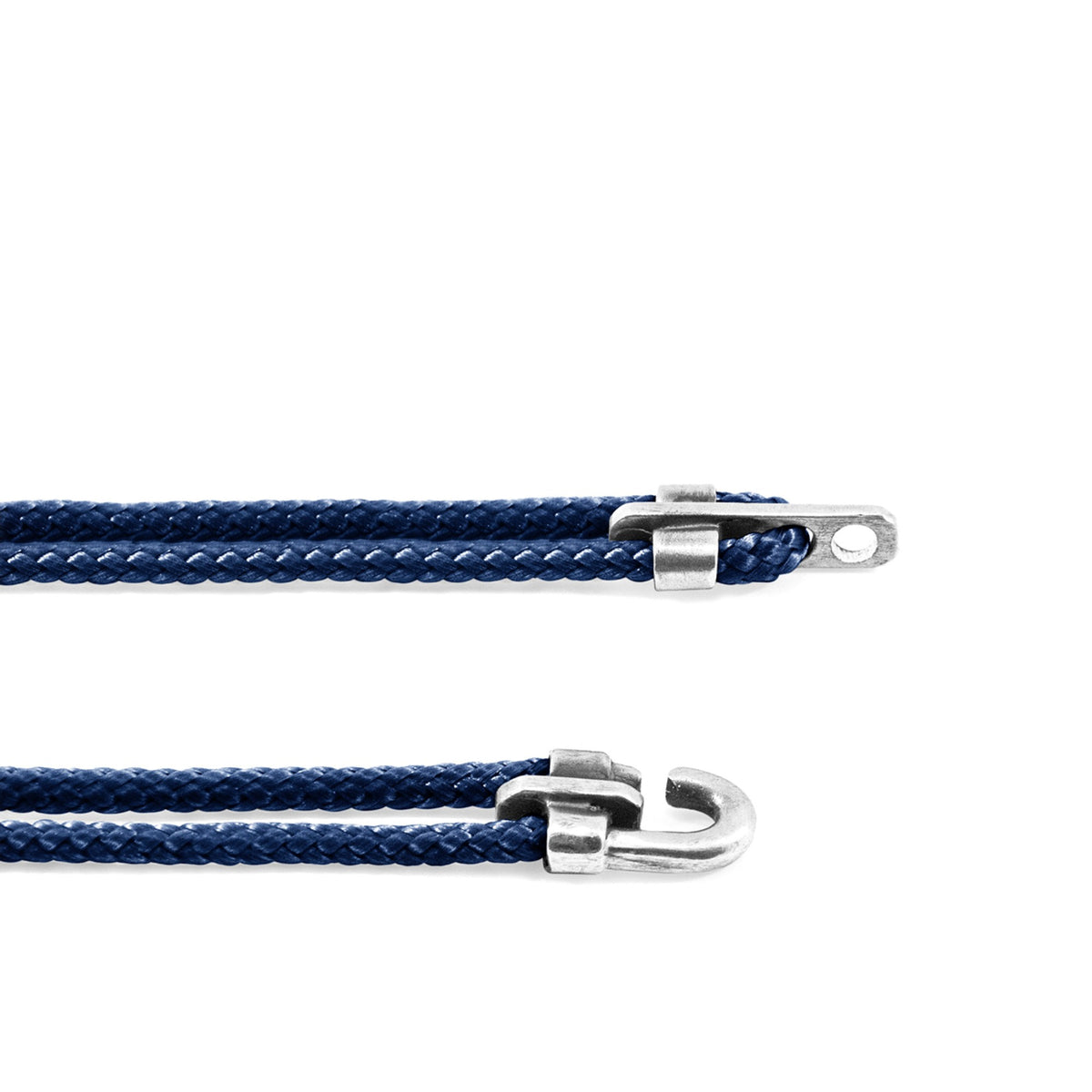 Canterbury Silver and Rope Bracelet - Navy Blue