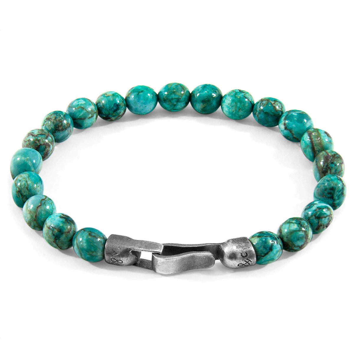 Nachi Silver and Stone Beaded Bracelet - Blue Turquoise